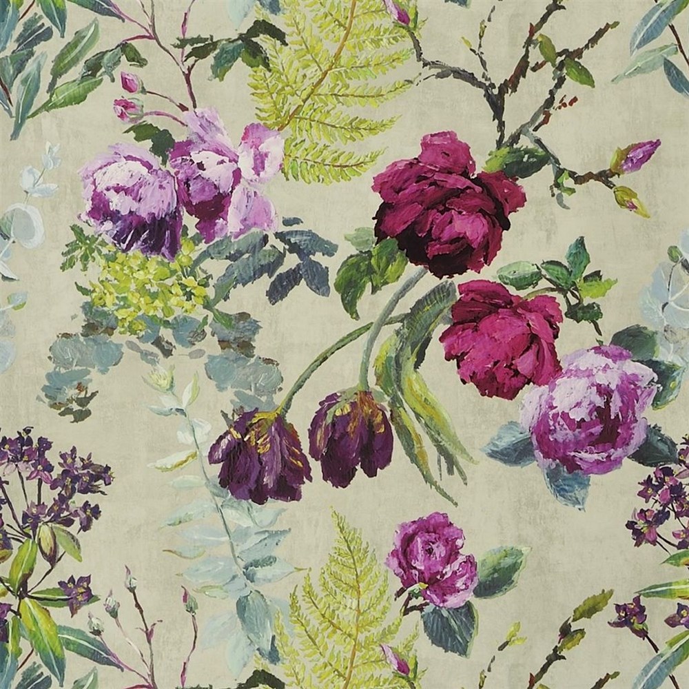 Tulipani Wallpaper PDG678 by Designers Guild in Linen Multi